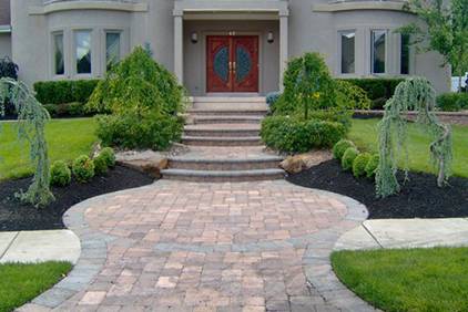 Beautiful hardscaped walkway